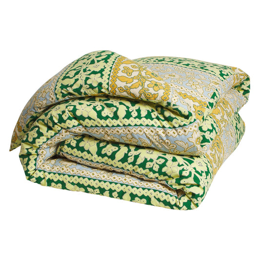 Thea Cotton Quilt Cover - Kelp